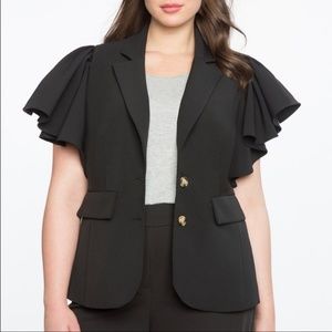 Eloquii Ruffle Sleeve Blazer